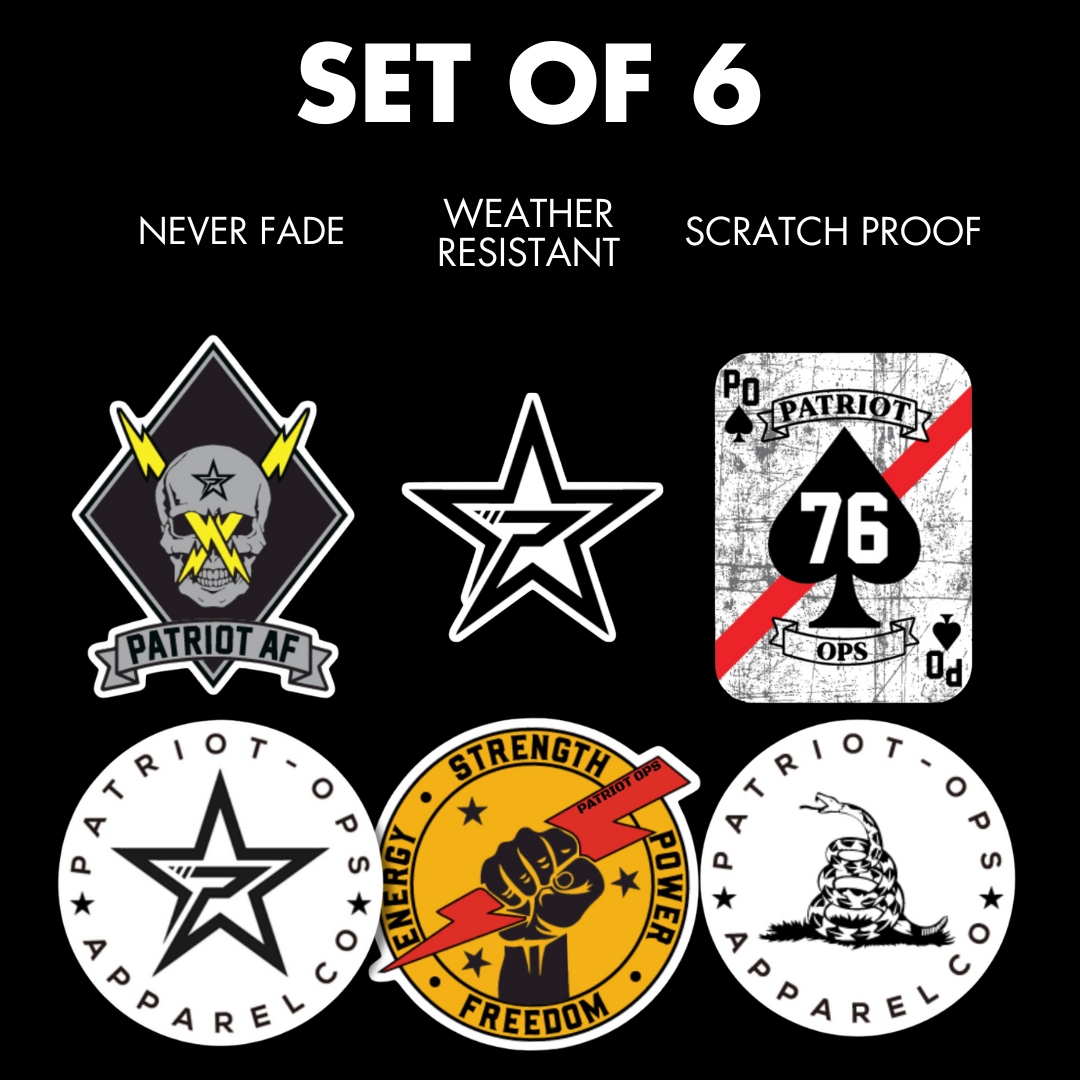 Patriot Ops Sticker Pack - 6 Diecut Vinyl Stickers